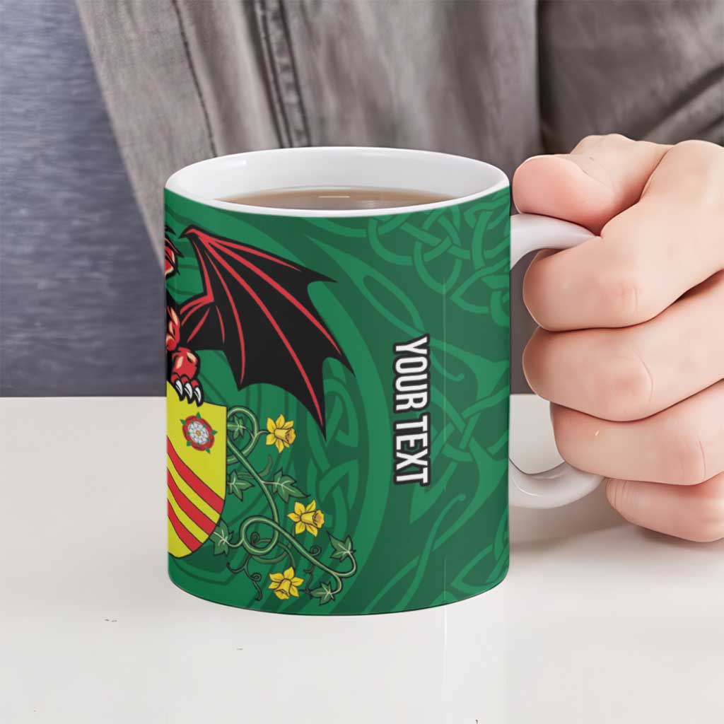 Personalized Glamorgan Wales Ceramic Mug Welsh Red Dragon And Daffodil - Wonder Print Shop