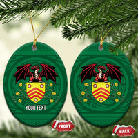 Personalized Glamorgan Wales Ceramic Ornament Welsh Red Dragon And Daffodil - Wonder Print Shop