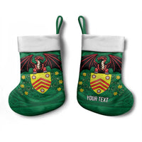 Personalized Glamorgan Wales Christmas Stocking Welsh Red Dragon And Daffodil - Wonder Print Shop