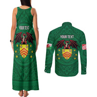 Personalized Glamorgan Wales Couples Matching Tank Maxi Dress and Long Sleeve Button Shirt Welsh Red Dragon And Daffodil - Wonder Print Shop