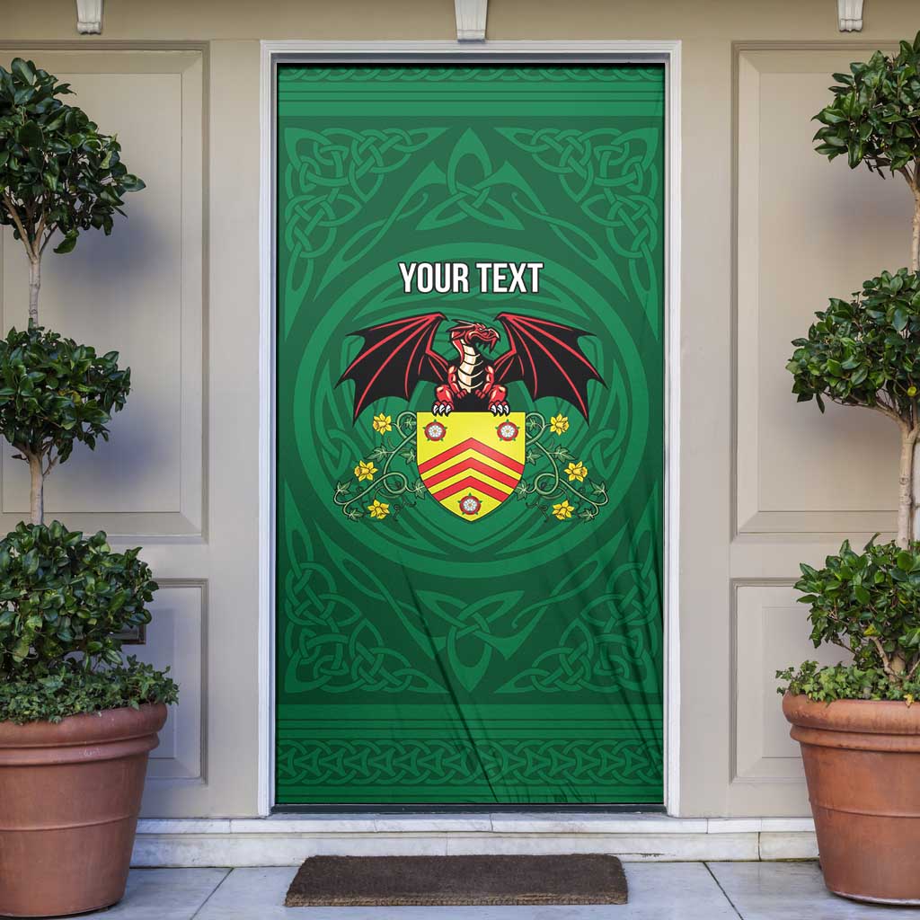 Personalized Glamorgan Wales Door Cover Welsh Red Dragon And Daffodil - Wonder Print Shop