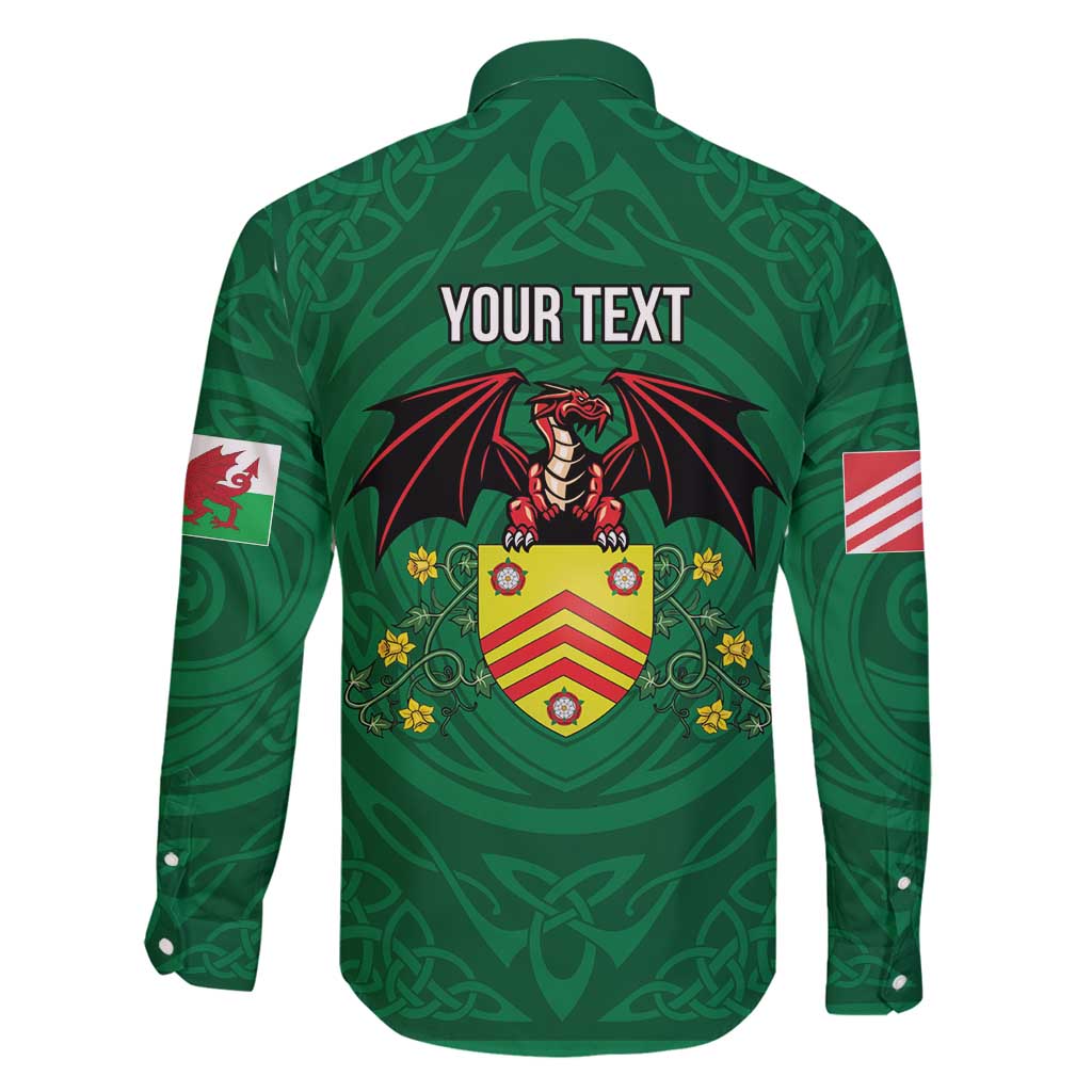 Personalized Glamorgan Wales Family Matching Long Sleeve Bodycon Dress and Hawaiian Shirt Welsh Red Dragon And Daffodil - Wonder Print Shop