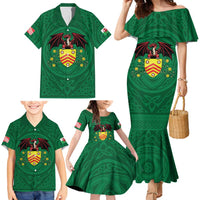 Personalized Glamorgan Wales Family Matching Mermaid Dress and Hawaiian Shirt Welsh Red Dragon And Daffodil - Wonder Print Shop