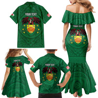 Personalized Glamorgan Wales Family Matching Mermaid Dress and Hawaiian Shirt Welsh Red Dragon And Daffodil - Wonder Print Shop