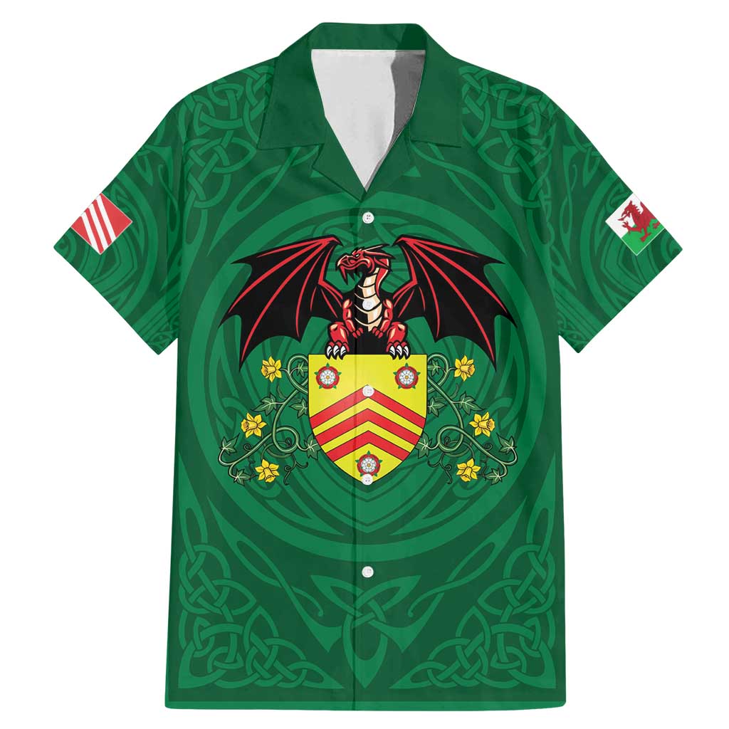 Personalized Glamorgan Wales Family Matching Mermaid Dress and Hawaiian Shirt Welsh Red Dragon And Daffodil - Wonder Print Shop