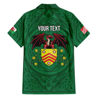 Personalized Glamorgan Wales Family Matching Off The Shoulder Long Sleeve Dress and Hawaiian Shirt Welsh Red Dragon And Daffodil - Wonder Print Shop