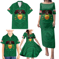 Personalized Glamorgan Wales Family Matching Puletasi and Hawaiian Shirt Welsh Red Dragon And Daffodil - Wonder Print Shop