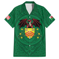 Personalized Glamorgan Wales Family Matching Short Sleeve Bodycon Dress and Hawaiian Shirt Welsh Red Dragon And Daffodil - Wonder Print Shop