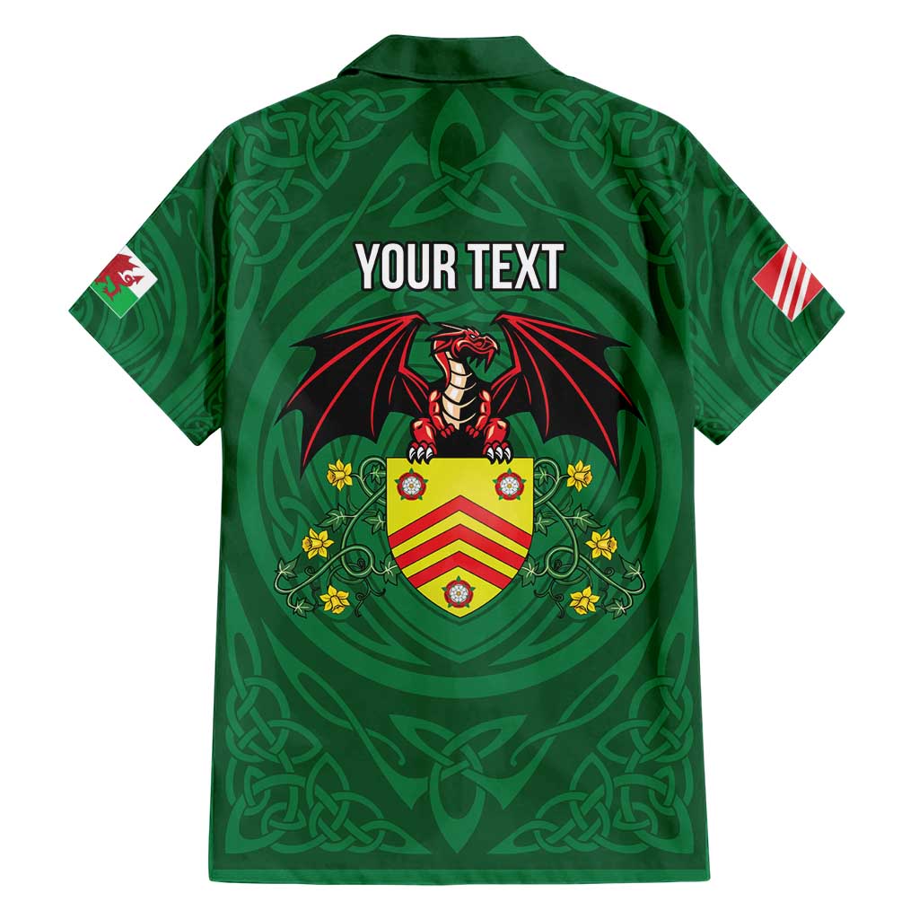 Personalized Glamorgan Wales Family Matching Short Sleeve Bodycon Dress and Hawaiian Shirt Welsh Red Dragon And Daffodil - Wonder Print Shop
