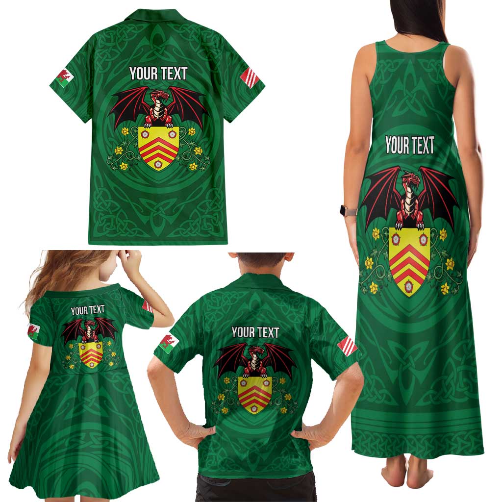 Personalized Glamorgan Wales Family Matching Tank Maxi Dress and Hawaiian Shirt Welsh Red Dragon And Daffodil - Wonder Print Shop