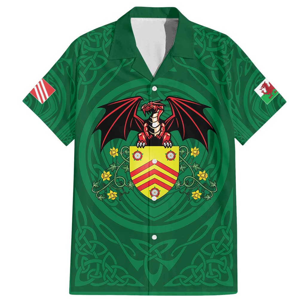 Personalized Glamorgan Wales Family Matching Tank Maxi Dress and Hawaiian Shirt Welsh Red Dragon And Daffodil - Wonder Print Shop