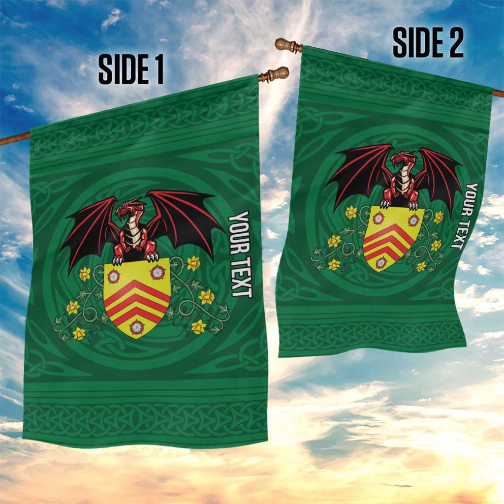 Personalized Glamorgan Wales Garden Flag Welsh Red Dragon And Daffodil - Wonder Print Shop