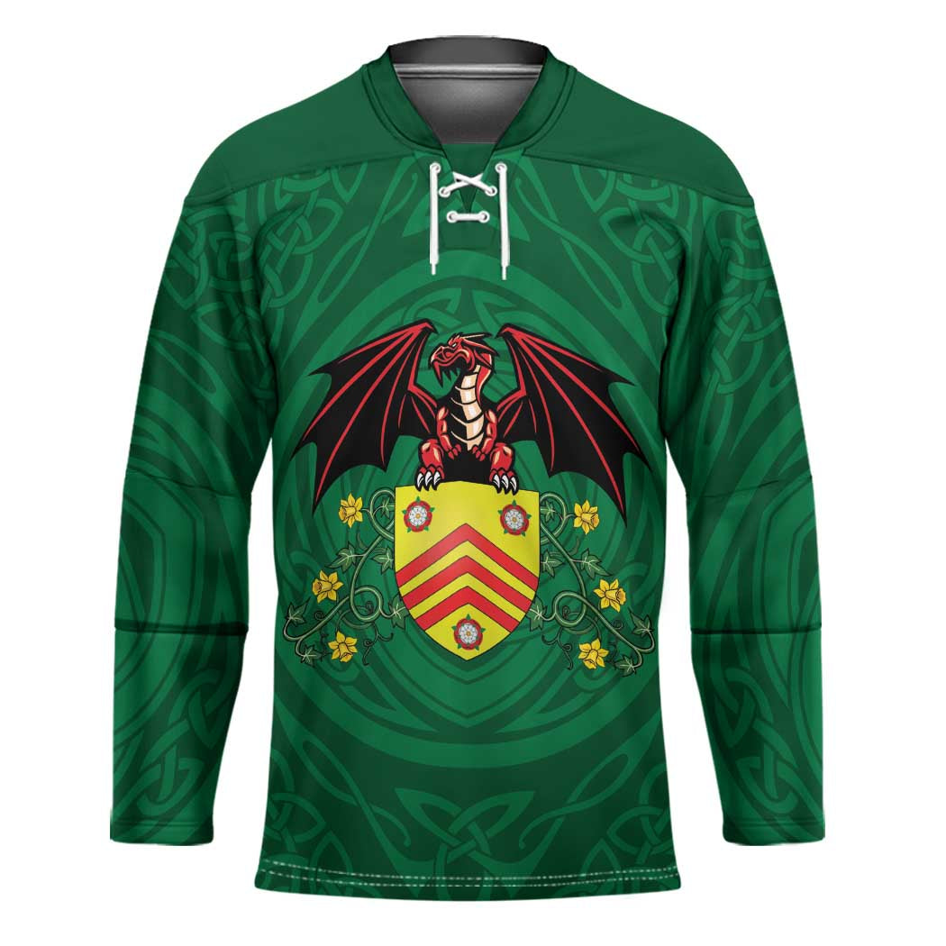 Personalized Glamorgan Wales Hockey Jersey Welsh Red Dragon And Daffodil - Wonder Print Shop
