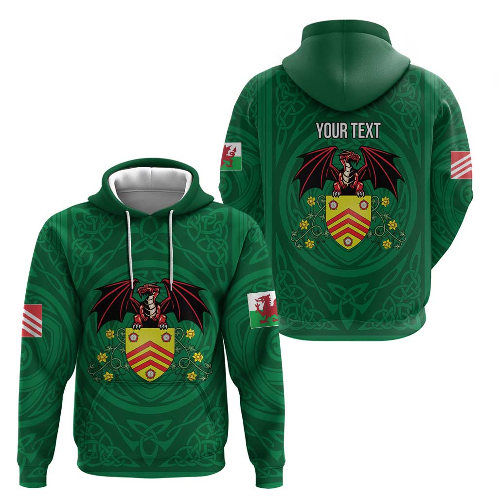 Personalized Glamorgan Wales Hoodie Welsh Red Dragon And Daffodil - Wonder Print Shop