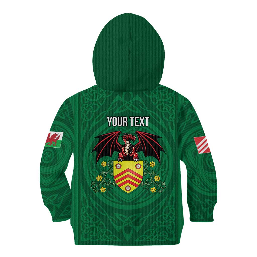 Personalized Glamorgan Wales Kid Hoodie Welsh Red Dragon And Daffodil - Wonder Print Shop