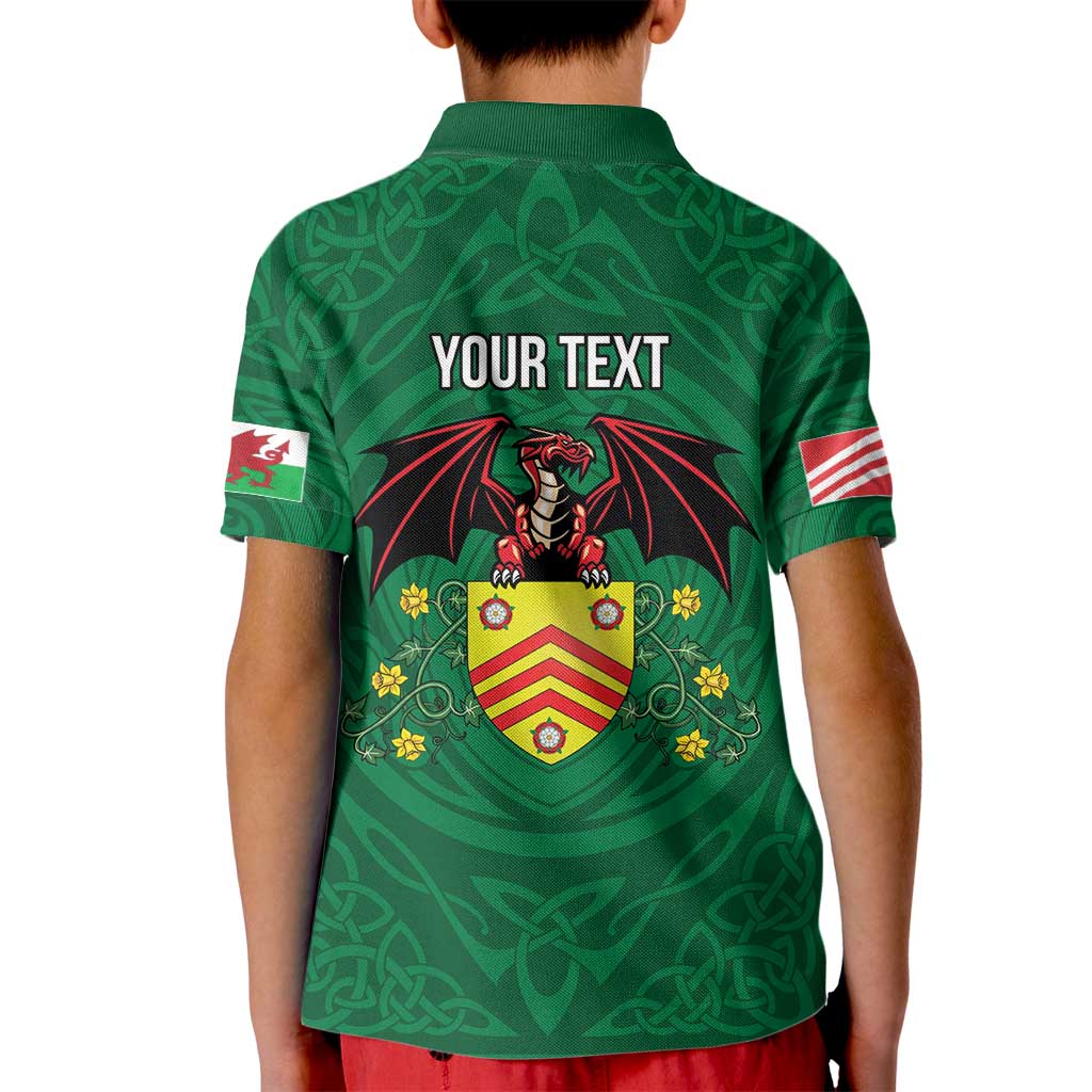 Personalized Glamorgan Wales Kid Polo Shirt Welsh Red Dragon And Daffodil - Wonder Print Shop