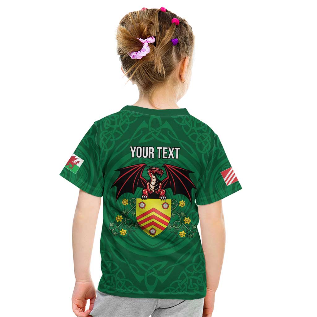 Personalized Glamorgan Wales Kid T Shirt Welsh Red Dragon And Daffodil - Wonder Print Shop