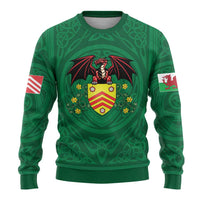 Personalized Glamorgan Wales Ugly Christmas Sweater Welsh Red Dragon And Daffodil - Wonder Print Shop
