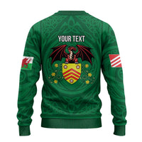 Personalized Glamorgan Wales Ugly Christmas Sweater Welsh Red Dragon And Daffodil - Wonder Print Shop