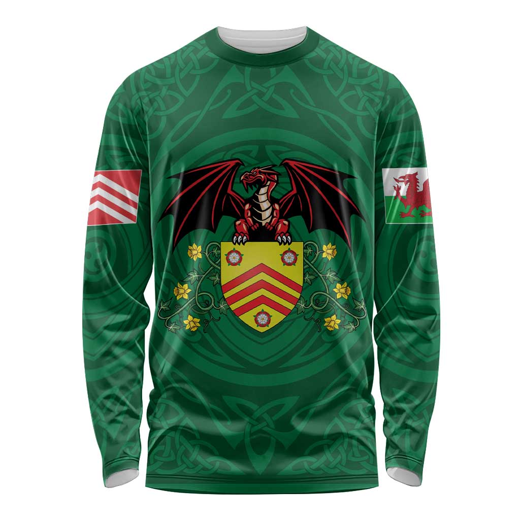Personalized Glamorgan Wales Long Sleeve Shirt Welsh Red Dragon And Daffodil - Wonder Print Shop