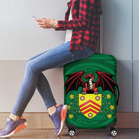Personalized Glamorgan Wales Luggage Cover Welsh Red Dragon And Daffodil - Wonder Print Shop
