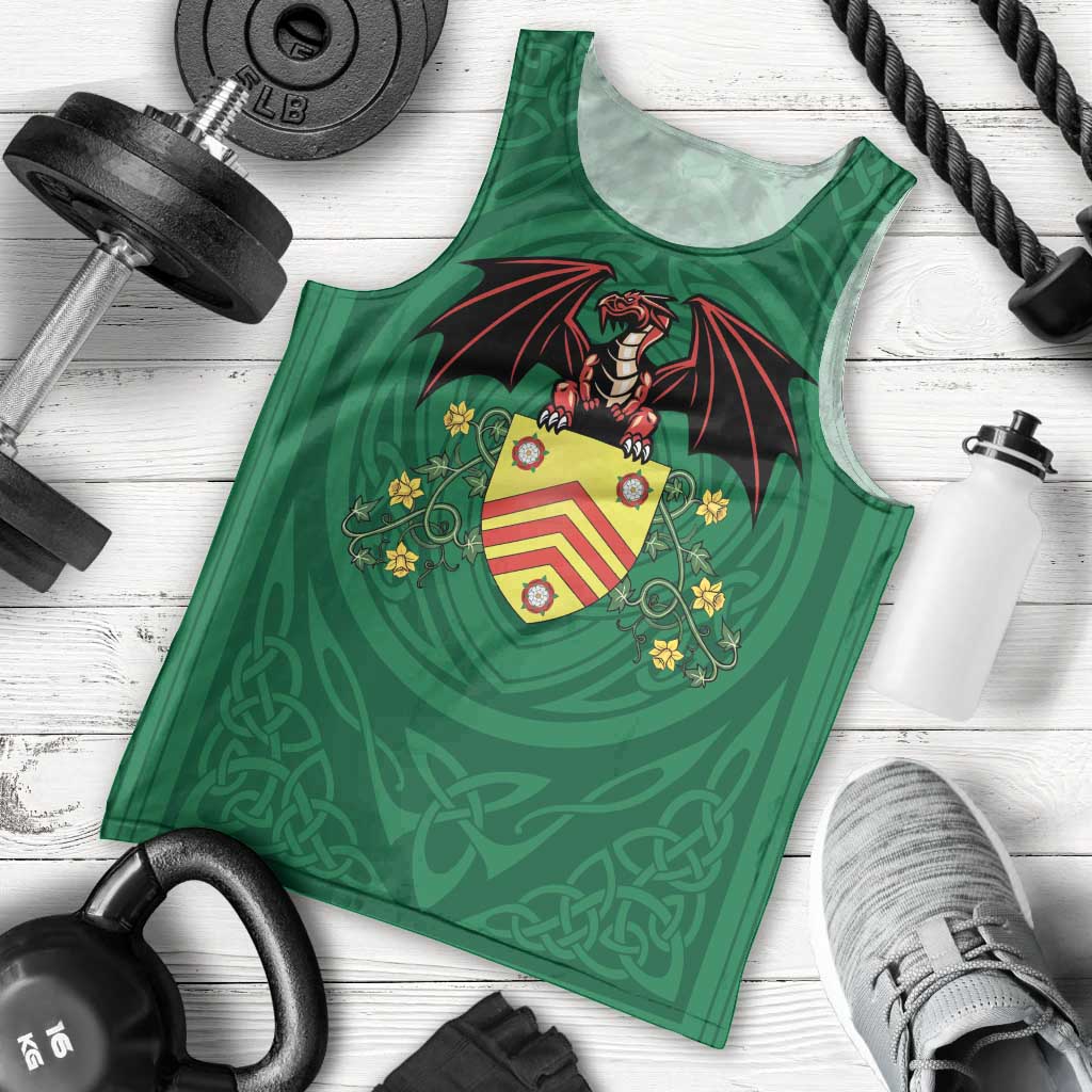Personalized Glamorgan Wales Men Tank Top Welsh Red Dragon And Daffodil - Wonder Print Shop