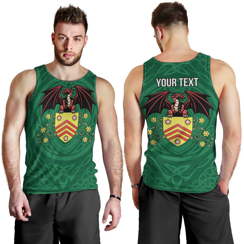Personalized Glamorgan Wales Men Tank Top Welsh Red Dragon And Daffodil - Wonder Print Shop