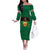 Personalized Glamorgan Wales Off The Shoulder Long Sleeve Dress Welsh Red Dragon And Daffodil - Wonder Print Shop