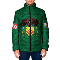 Personalized Glamorgan Wales Padded Jacket Welsh Red Dragon And Daffodil - Wonder Print Shop
