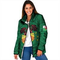 Personalized Glamorgan Wales Padded Jacket Welsh Red Dragon And Daffodil - Wonder Print Shop