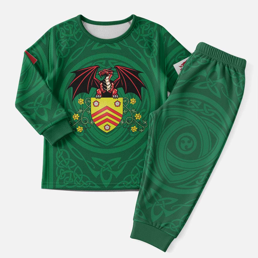 Personalized Glamorgan Wales Christmas Pajama Set Welsh Red Dragon And Daffodil - Wonder Print Shop