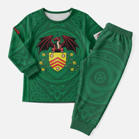 Personalized Glamorgan Wales Christmas Pajama Set Welsh Red Dragon And Daffodil - Wonder Print Shop
