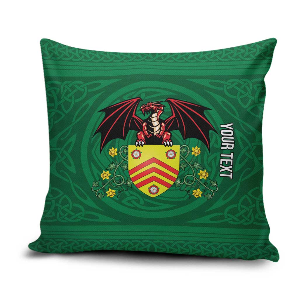 Personalized Glamorgan Wales Pillow Cover Welsh Red Dragon And Daffodil - Wonder Print Shop