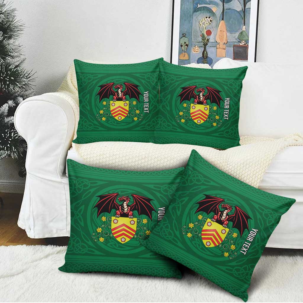 Personalized Glamorgan Wales Pillow Cover Welsh Red Dragon And Daffodil - Wonder Print Shop