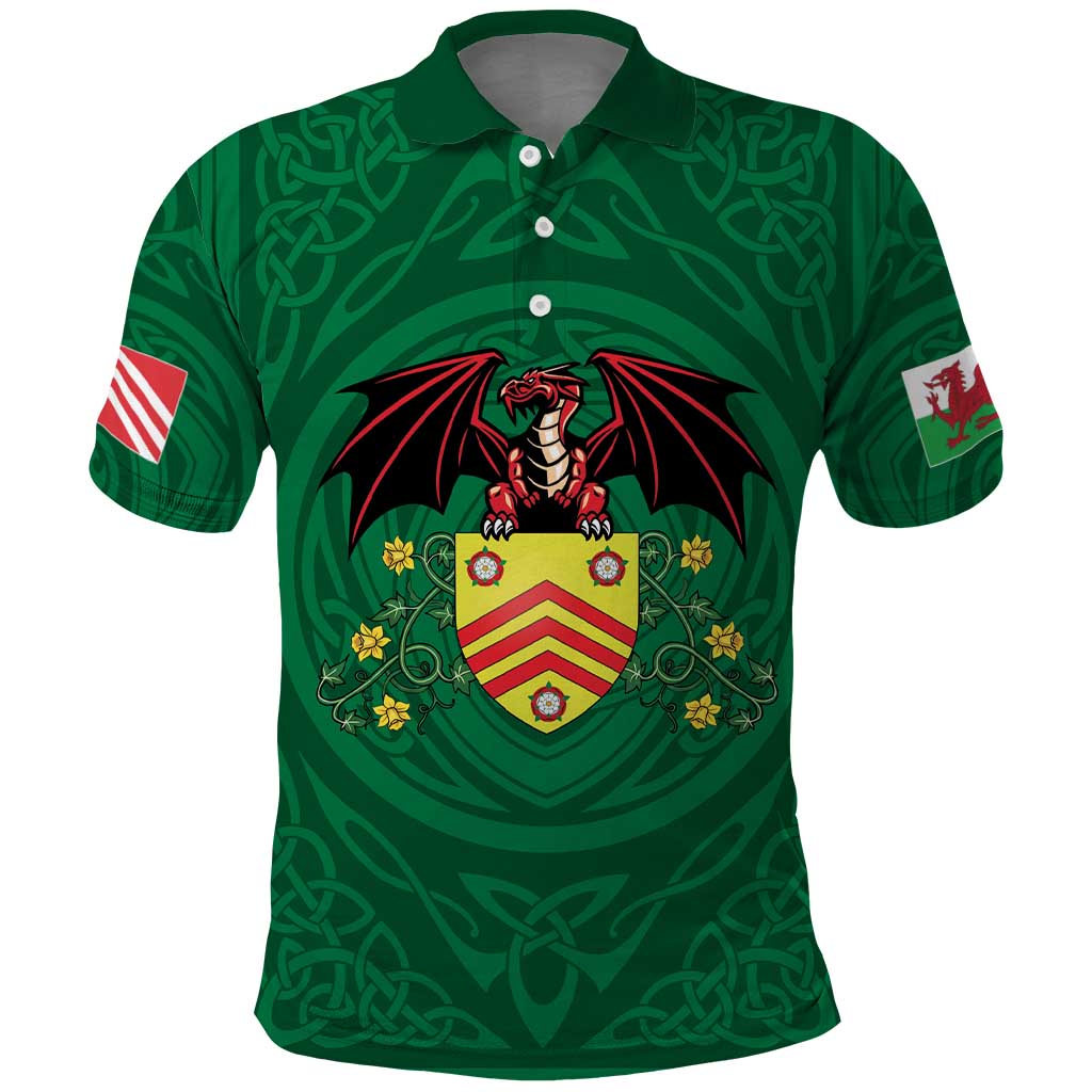 Personalized Glamorgan Wales Polo Shirt Welsh Red Dragon And Daffodil - Wonder Print Shop