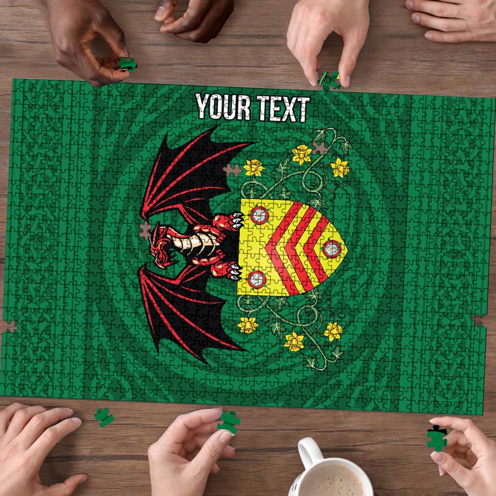 Personalized Glamorgan Wales Puzzle Welsh Red Dragon And Daffodil - Wonder Print Shop