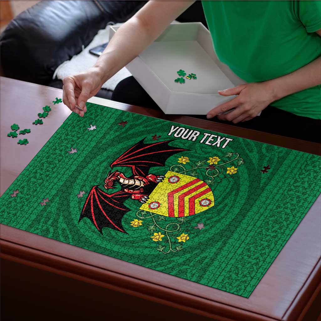 Personalized Glamorgan Wales Puzzle Welsh Red Dragon And Daffodil - Wonder Print Shop