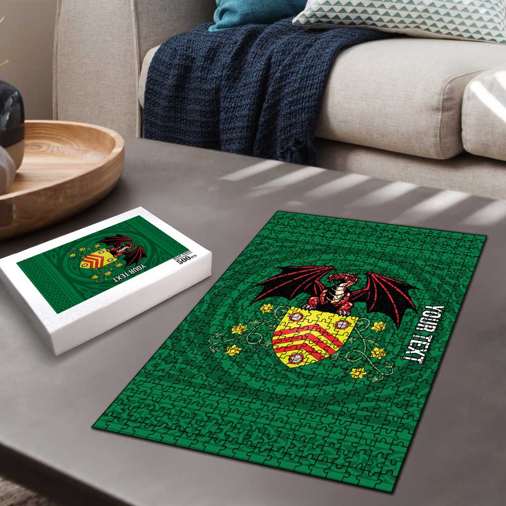 Personalized Glamorgan Wales Puzzle Welsh Red Dragon And Daffodil - Wonder Print Shop