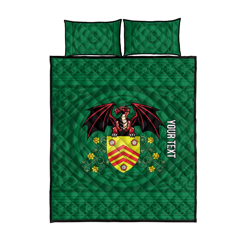 Personalized Glamorgan Wales Quilt Bed Set Welsh Red Dragon And Daffodil - Wonder Print Shop