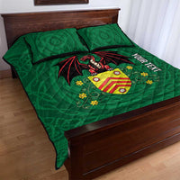 Personalized Glamorgan Wales Quilt Bed Set Welsh Red Dragon And Daffodil - Wonder Print Shop