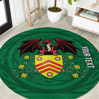 Personalized Glamorgan Wales Round Carpet Welsh Red Dragon And Daffodil - Wonder Print Shop