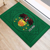 Personalized Glamorgan Wales Rubber Doormat Welsh Red Dragon And Daffodil - Wonder Print Shop