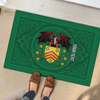 Personalized Glamorgan Wales Rubber Doormat Welsh Red Dragon And Daffodil - Wonder Print Shop