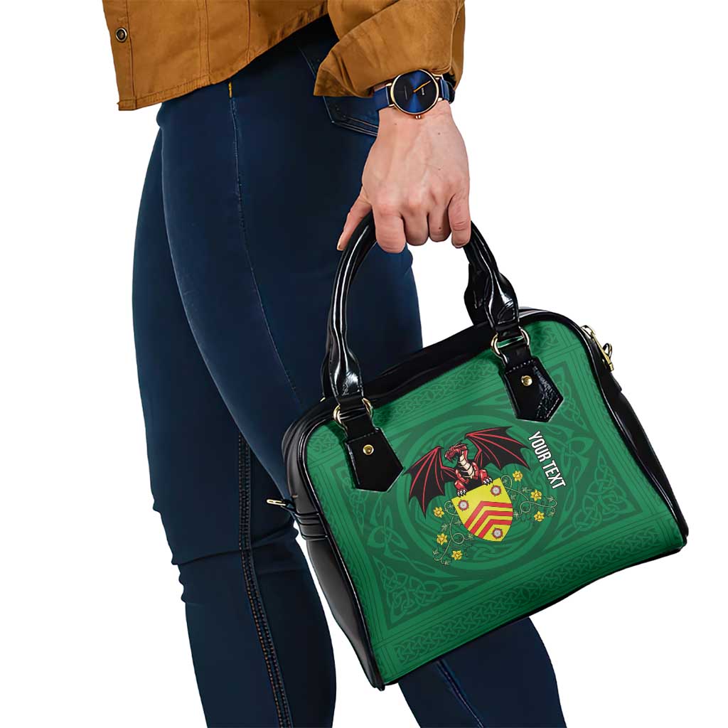 Personalized Glamorgan Wales Shoulder Handbag Welsh Red Dragon And Daffodil - Wonder Print Shop