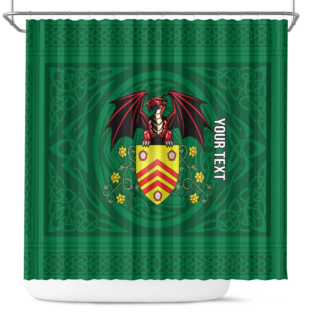 Personalized Glamorgan Wales Shower Curtain Welsh Red Dragon And Daffodil - Wonder Print Shop