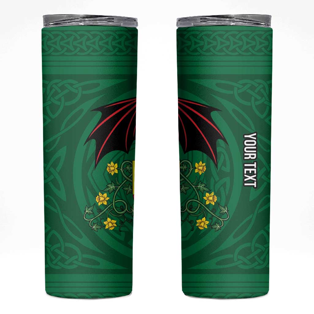 Personalized Glamorgan Wales Skinny Tumbler Welsh Red Dragon And Daffodil - Wonder Print Shop