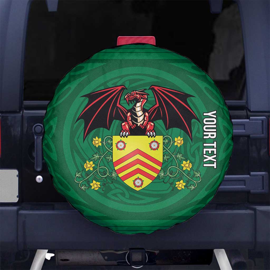 Personalized Glamorgan Wales Spare Tire Cover Welsh Red Dragon And Daffodil - Wonder Print Shop