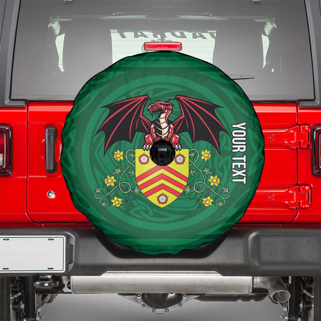Personalized Glamorgan Wales Spare Tire Cover Welsh Red Dragon And Daffodil - Wonder Print Shop