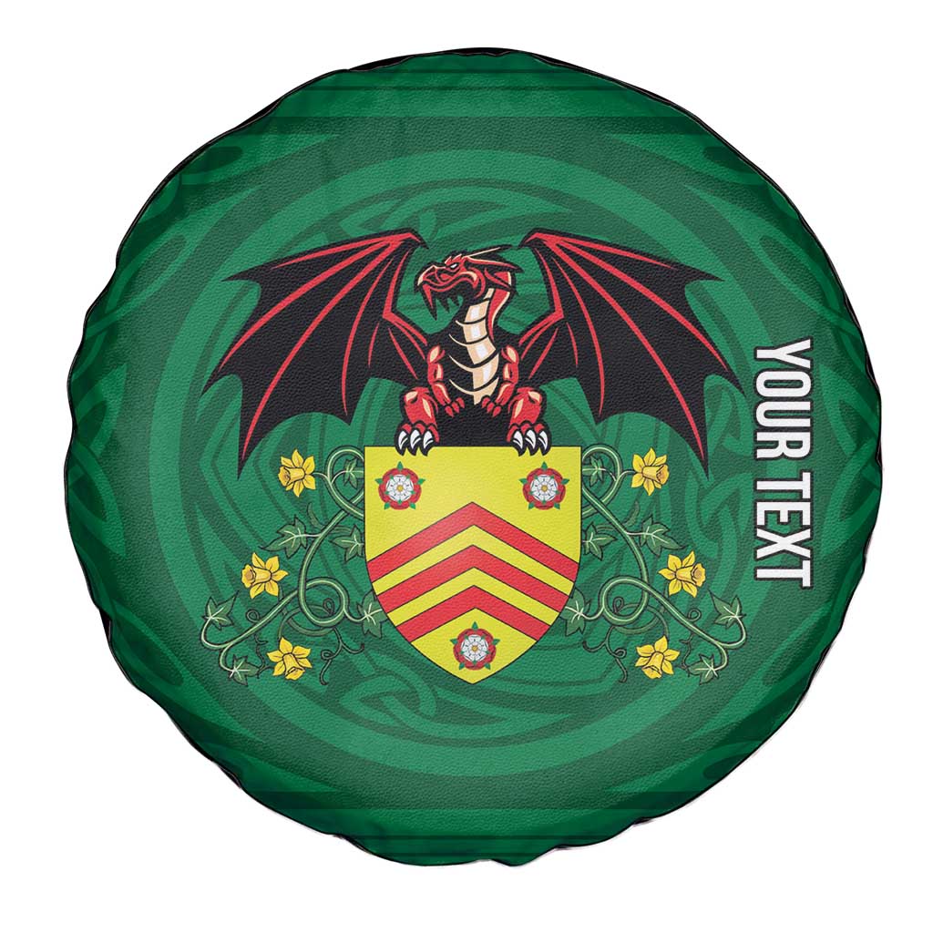 Personalized Glamorgan Wales Spare Tire Cover Welsh Red Dragon And Daffodil - Wonder Print Shop