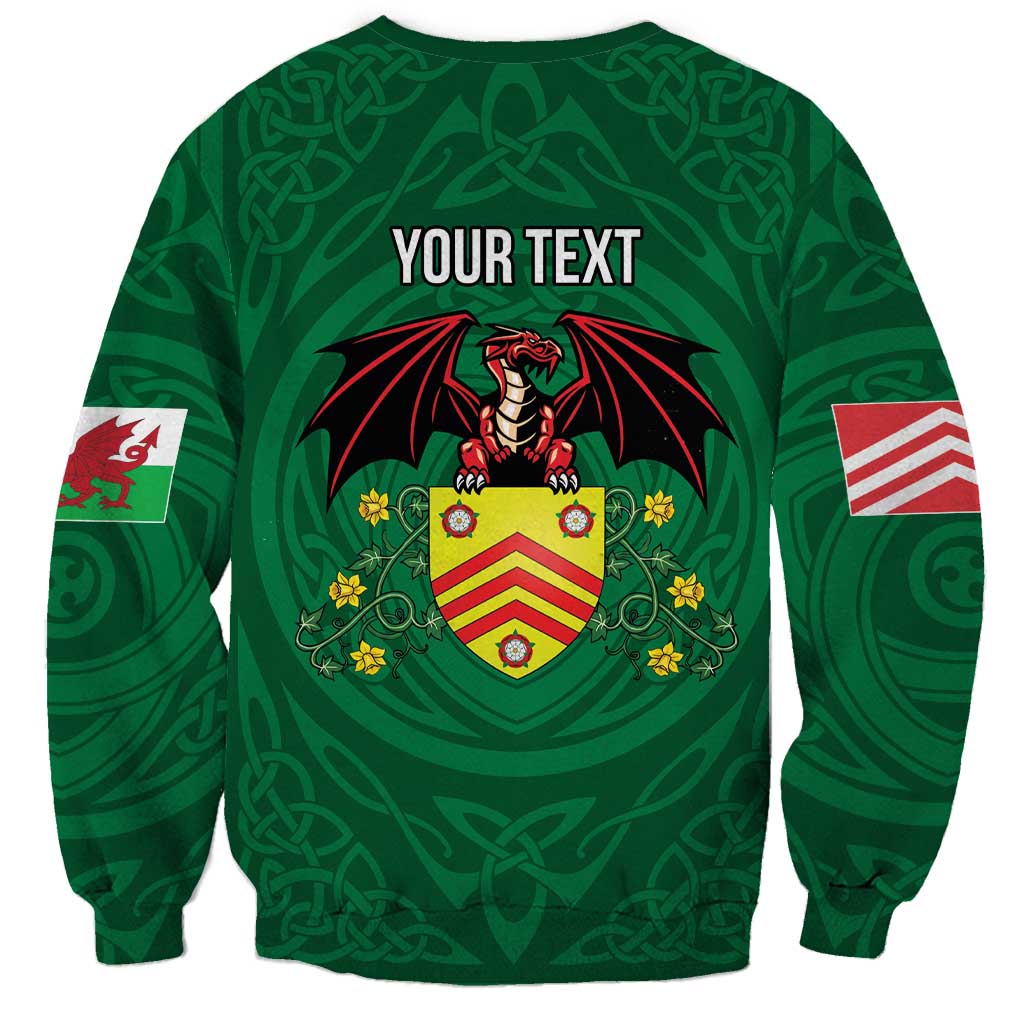 Personalized Glamorgan Wales Sweatshirt Welsh Red Dragon And Daffodil - Wonder Print Shop